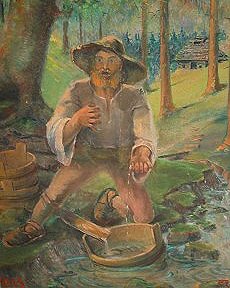 Janko Tro&scaron;t: Ein Fassmacher entdeckt 1490 das Quecksilbervorkommen von Idrija.