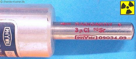 Strontium-90 als Quelle f&uuml;r beta-Strahlung