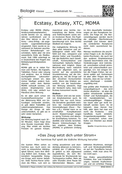 Ecstasy, Extasy, XTC, MDMA